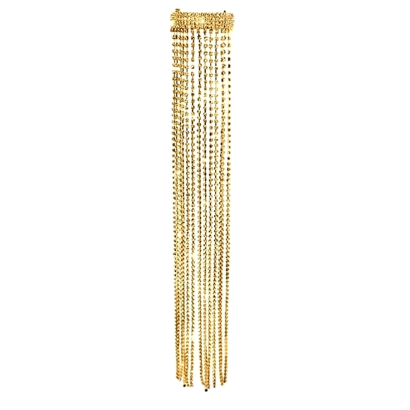 Gold Rhinestone Hair Tassel Accessory - Picture 2 of 5